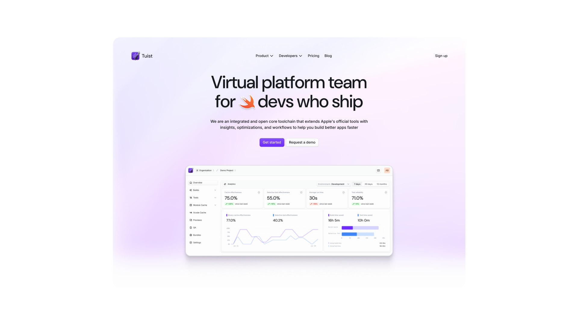 First version of Tuist landing page